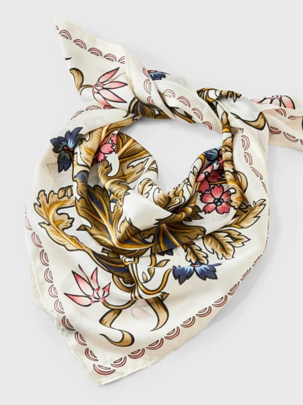 Floral Satin Oversized Square Bandana Scarf - A New Day
